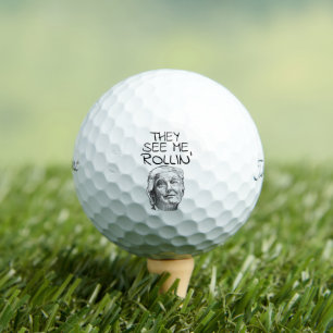 DONALD TRUMP FUNNY GOLF BALLS ROLLIN' GOLFBALL