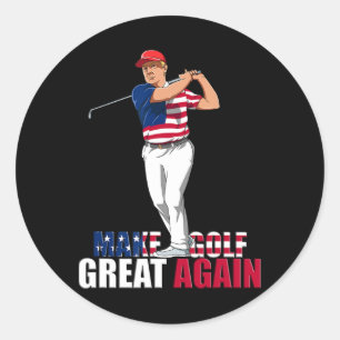 Donald Trump - Funny Golf Gift Runder Aufkleber