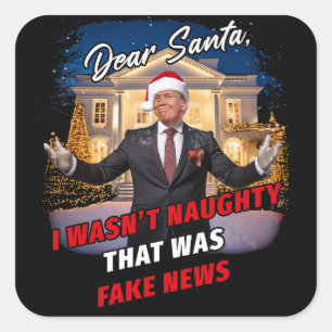 Donald Trump Funny Joke, Lieber Weihnachten, Fake  Quadratischer Aufkleber
