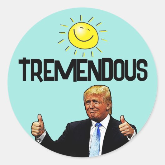 DONALD TRUMP FUNNY TREMENDOUS STICKERS (Vorderseite)
