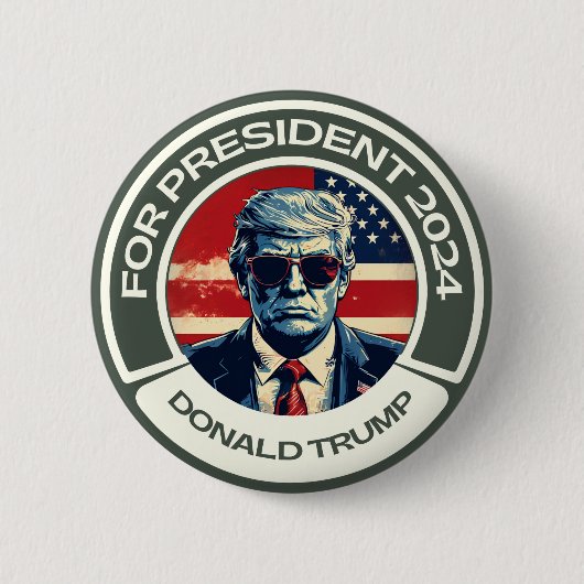 Donald Trump für Präsident 2024 Button (Vorderseite)