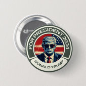 Donald Trump für Präsident 2024 Button (Vorne & Hinten)