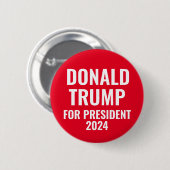 Donald Trump für Präsident 2024 Pinback Button (Vorne & Hinten)