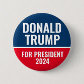 Donald Trump für Präsident 2024 Pinback Button (Vorderseite)