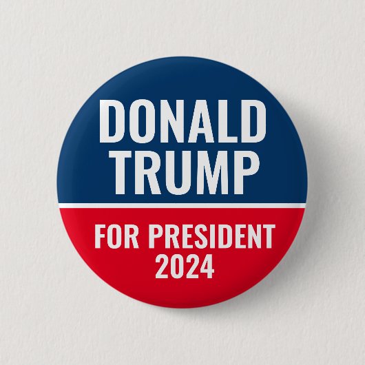 Donald Trump für Präsident 2024 Pinback Button (Vorderseite)