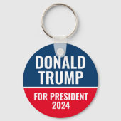 Donald Trump für Präsident 2024 Pinback Button Schlüsselanhänger (Vorderseite)