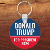 Donald Trump für Präsident 2024 Pinback Button Schlüsselanhänger (Vorderseite)