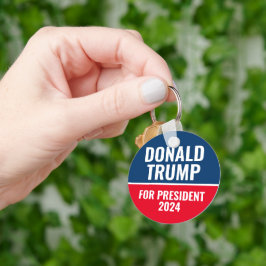 Donald Trump für Präsident 2024 Pinback Button Schlüsselanhänger