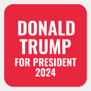 Donald Trump für Präsident 2024 Quadratischer Aufkleber