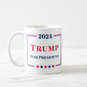 Donald Trump für Präsident 2024 USA Red White Blue Kaffeetasse