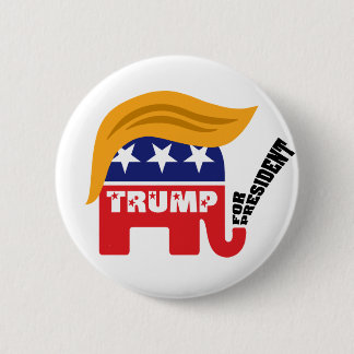 Donald Trump Für Präsident GOP Elefant Haare Button