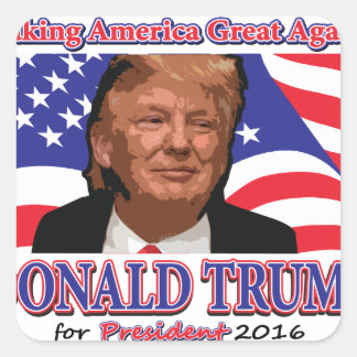 Donald Trump für Präsident Quadratischer Aufkleber
