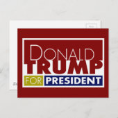 Donald Trump für Präsident V1 Postkarte (Vorne/Hinten)