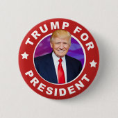 Donald Trump für Präsidenten Foto Pinback Button (Vorderseite)