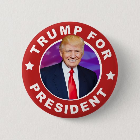 Donald Trump für Präsidenten Foto Pinback Button (Vorderseite)