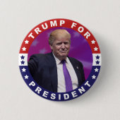 Donald Trump für Präsidenten Foto Retro Button (Vorderseite)