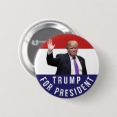 Donald Trump für Präsidenten Foto Retro Button (Vorne & Hinten)
