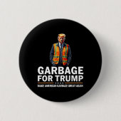 Donald Trump Garbage Orange Reflection Safety Vest Button (Vorderseite)