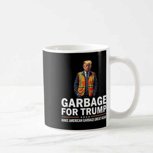 Donald Trump Garbage Orange Reflection Safety Vest Kaffeetasse (Rechts)