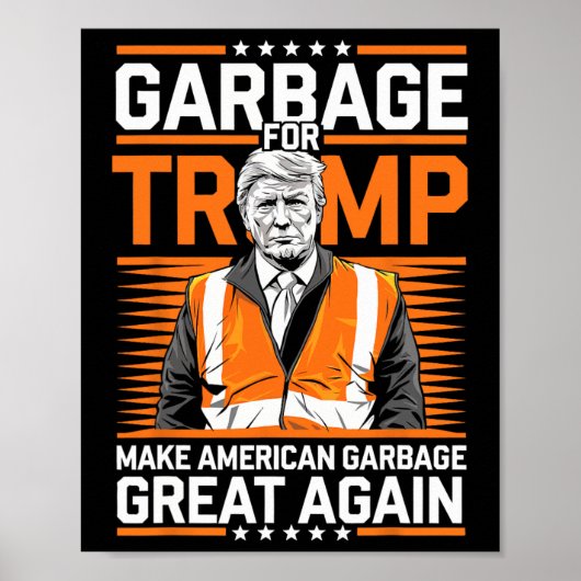 Donald Trump Garbage Orange Reflection Safety Vest Poster (Vorne)