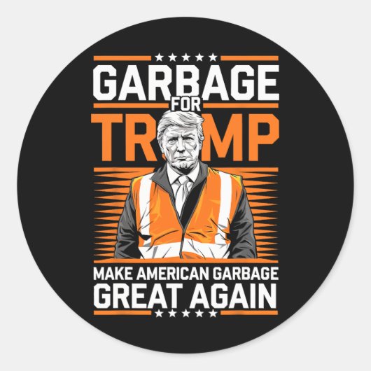 Donald Trump Garbage Orange Reflection Safety Vest Runder Aufkleber (Vorderseite)