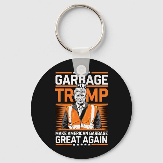 Donald Trump Garbage Orange Reflection Safety Vest Schlüsselanhänger (Vorderseite)