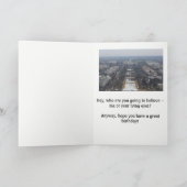 Donald Trump - Geburtskarte "riesiges Party" Dankeskarte (Innenseite)