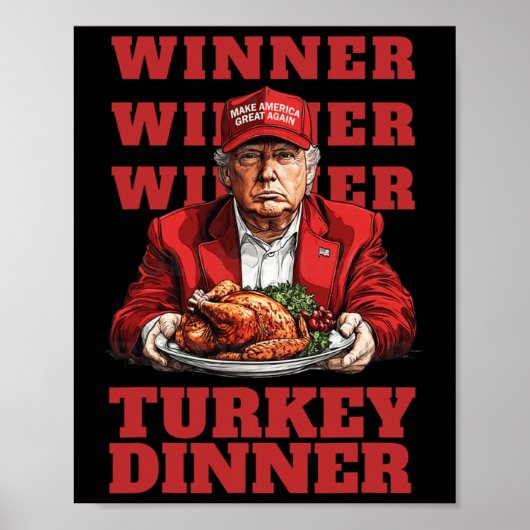Donald Trump Gewinner Chicken Dinner - Präsident T Poster (Vorne)