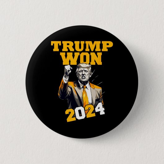 Donald Trump gewinnt 2024 Wahleinweihung Men Wo Button (Vorderseite)