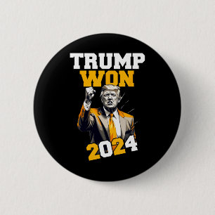 Donald Trump gewinnt 2024 Wahleinweihung Men Wo Button