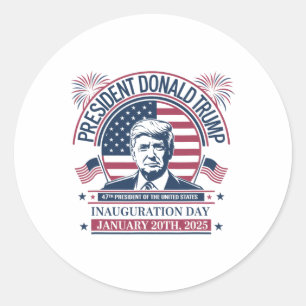 Donald Trump gewinnt 47. Präsident - 2024 Potus In Runder Aufkleber