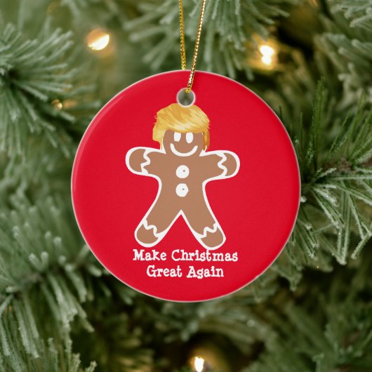 Donald Trump Gingerbread man Keramik Ornament (Baum)