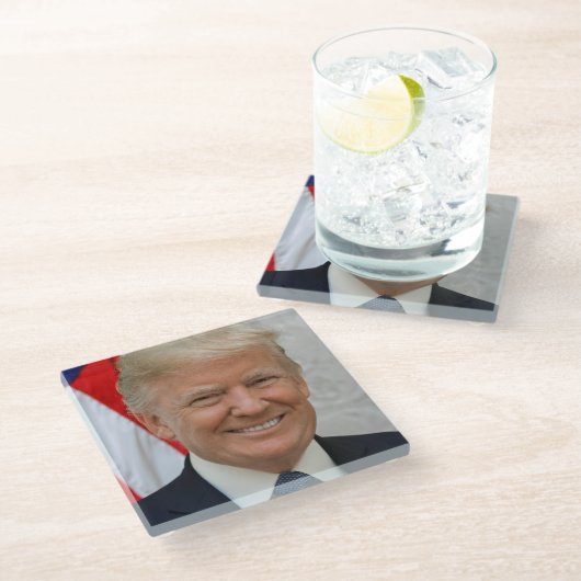 Donald Trump Glasuntersetzer (Schrägansicht)