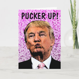 DONALD TRUMP GLITTER GEBURTSTAG KUSS Grußkarte Karte
