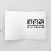 DONALD TRUMP GLITZER BIRTHDAY KISS Gruß Karte (Innenseite)