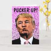 DONALD TRUMP GLITZER BIRTHDAY KISS Gruß Karte (Gelbe Blume)