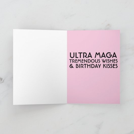 DONALD TRUMP GLITZER GEBURTSTAG GREETKARTE KARTE (Innenseite)