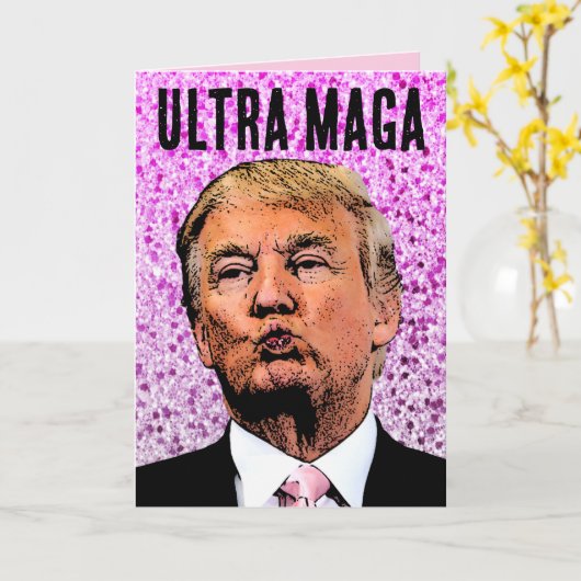 DONALD TRUMP GLITZER GEBURTSTAG GREETKARTE KARTE (Gelbe Blume)