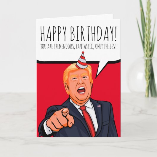 Donald Trump: Glücklich zum Geburtstag Dankeskarte (Vorderseite)