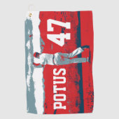 Donald Trump Golfing POTUS Golfhandtuch (Vorderseite)