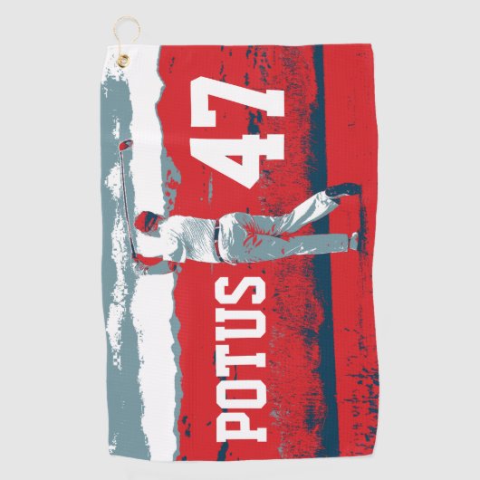 Donald Trump Golfing POTUS Golfhandtuch (Vorderseite)