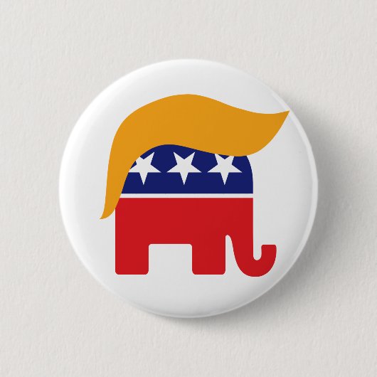 Donald Trump GOP Elephant Hair Button (Vorderseite)