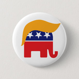 Donald Trump GOP Elephant Hair Button