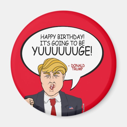 Donald Trump Gruß - Happy Birthday -.png Magnet (Vorne)