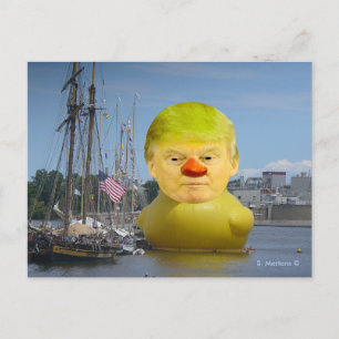 Donald Trump Gummi Gelber Ente Postkarte