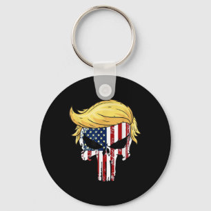 Donald Trump Haair Präsident Skull nimmt Amerika B Schlüsselanhänger