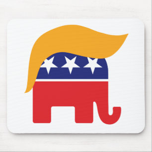 Donald Trump Haar GOP Elefant Logo Mousepad