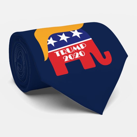 Donald Trump Hair GOP Elephant Logo 2020 Krawatte (Gerollt)
