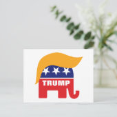 Donald Trump Hair GOP Elephant-Logo Postkarte (Stehend Vorderseite)