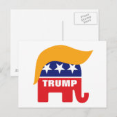 Donald Trump Hair GOP Elephant-Logo Postkarte (Vorne/Hinten)